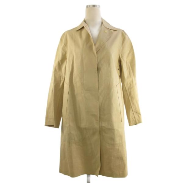 マッキントッシュ MACKINTOSH ステンカラー コート 比翼 背抜き 裏地チェック ベージュ 34 ■ECT レディース