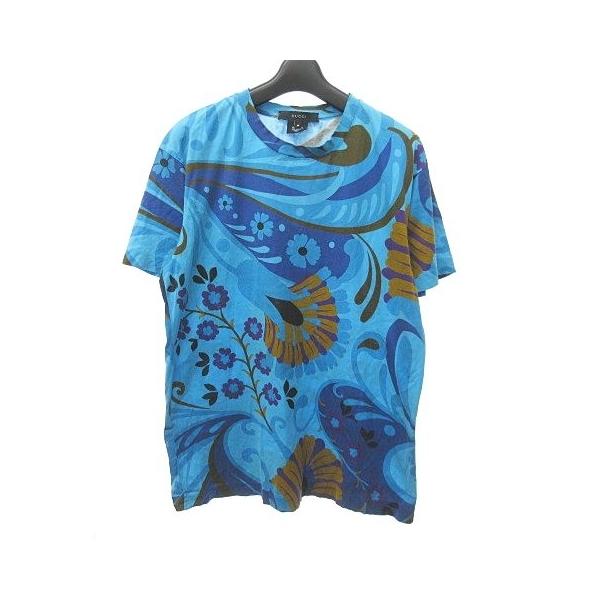 中古 グッチ Gucci Tシャツ カットソー 半袖 花柄 ボタニカル柄 青 M 0909 Ecr8 メンズ ベクトル 古着 当日出荷 抖音小说网