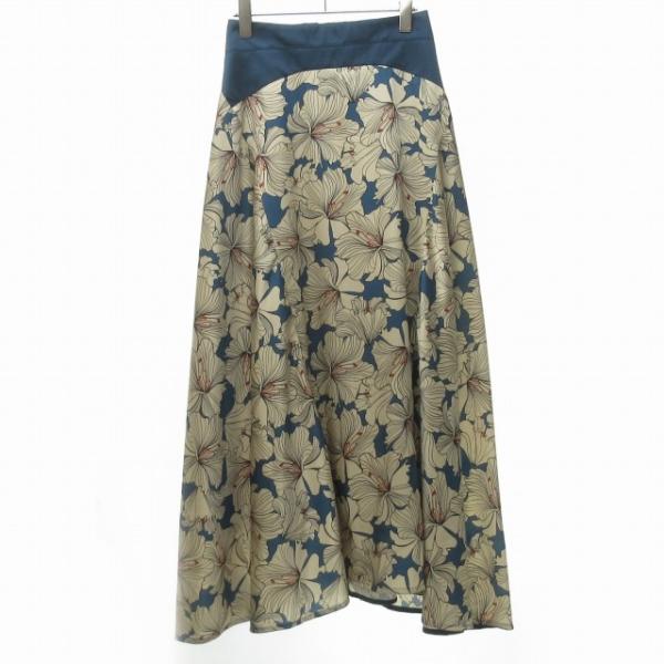 サポートサーフェス support surface フレアスカート ロング 花柄  