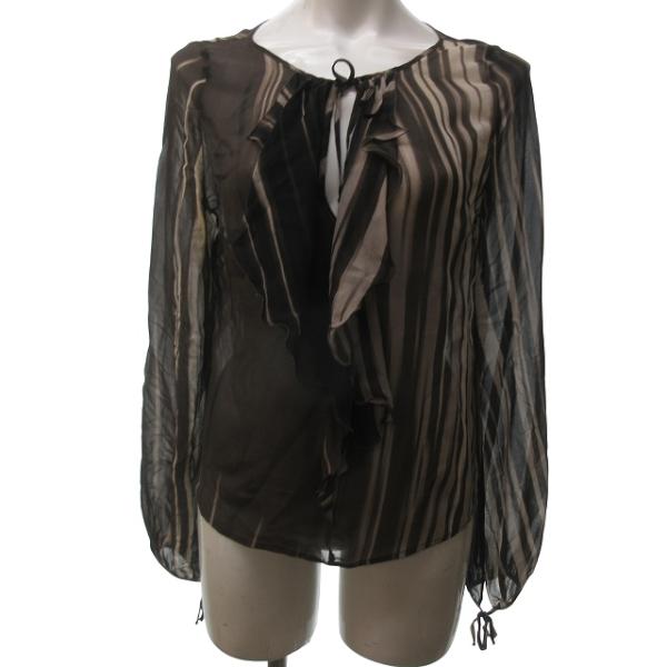 Max Mara マックスマーラ MAX MARA 美品 黒タグ シアー シルクシャツ 
