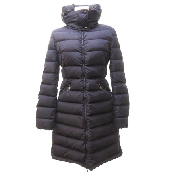 美品 モンクレール フラメッテ ダウンコート ロング ワッペン ネイビー S MONCLER モンクレール FLAMETTE フラメッテ ダウンコート