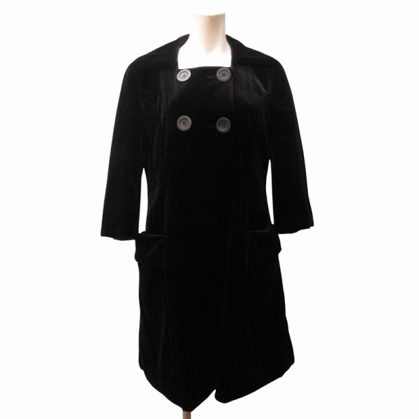 【中古】ベロアノワール バイ フォクシー ニューヨーク VELOUR NOIR クッションベロア 中綿コート 黒 40 約M IBO67 ベロアノワール バイ フォクシー ニューヨーク VELOUR NOIR クッション