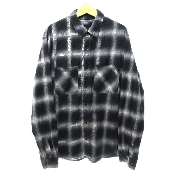 アミリ AMIRI オンブレチェックシャツ フランネルシャツ グリッター