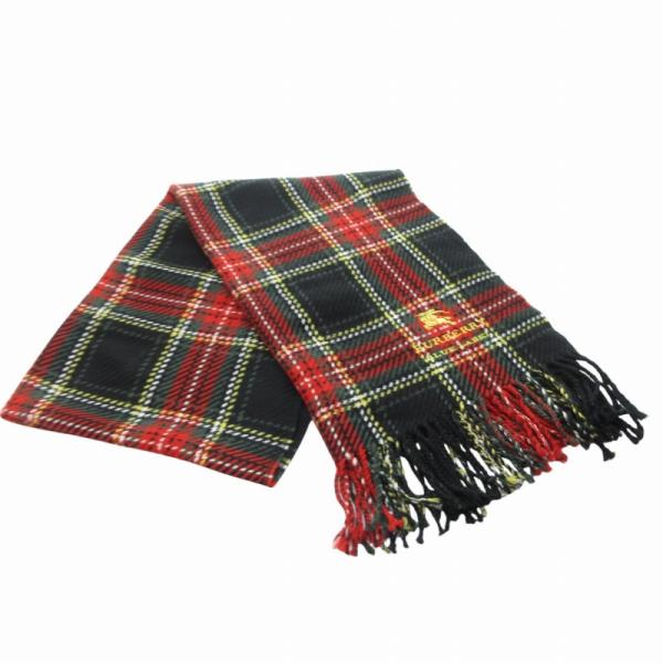 美品 バーバリーロンドン ブルーレーベル チェック　赤 マフラー　レッド バーバリーブルーレーベル BURBERRY BLUE LABEL チェック