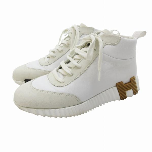 【美品】HERMÈS バウンシング スニーカー ベージュ 23.5cm箱あり HERMES エルメス バウンシング スエード スニーカー ヒップホップ