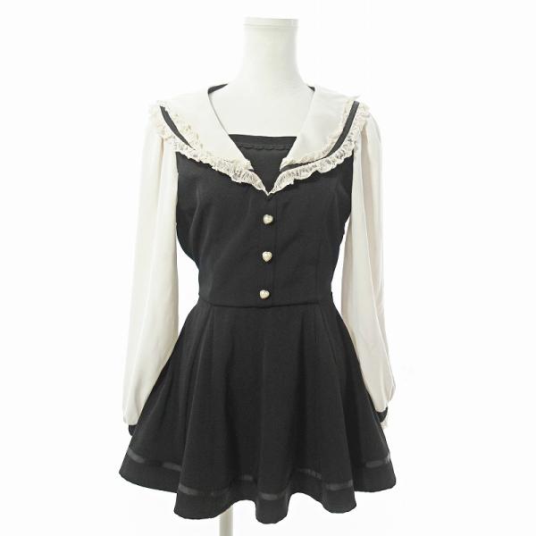 リズリサ LIZ LISA セーラーカラー ワンピース ミニ丈 レース リボン 