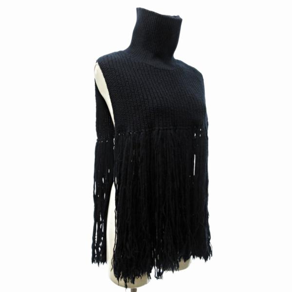 HYKE ニットフリンジベスト(⚠️m_a) ハイク HYKE ハイネック リブニット ベスト ウールカシミヤ フリンジ