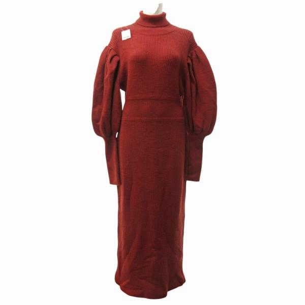 【中古】未使用品 ライト WRYHT タグ付 21AW ニット ワンピース ロング パフスリーブ オールドジョー取扱い 未使用品 ライト WRYHT タグ付 21AW ニット ワンピース ロング