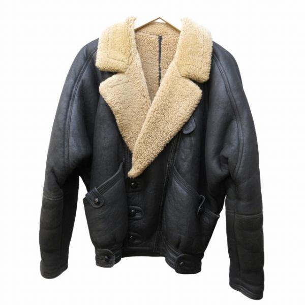 【中古】シャルル ジョルダン CHARLES JOURDAN ムートンジャケット コート シアリングレザー 本革 黒 48 約M CHARLES JOURDAN（シャルル ジョルダン） シャルル ジョルダン