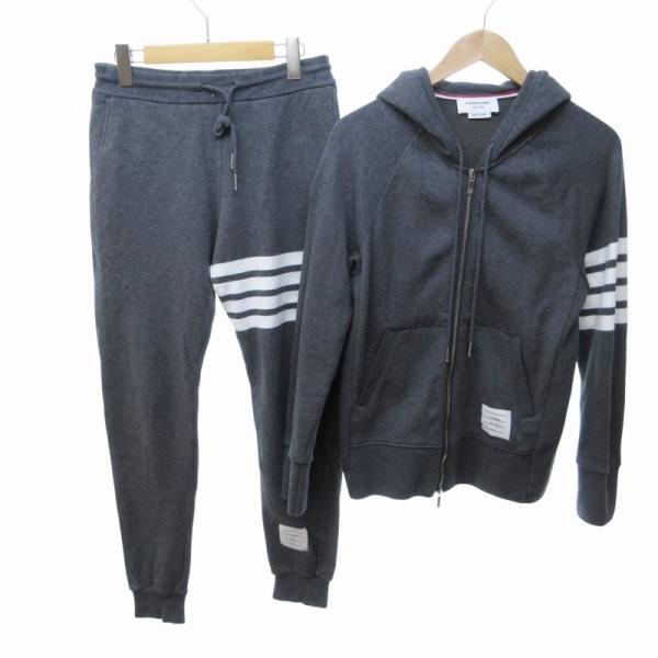 トムブラウン THOM BROWNE 4BAR スウェット セットアップ パーカー