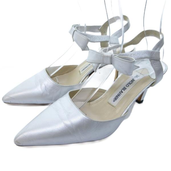 マノロブラニク MANOLO BLAHNIK サンダル ミュール ポインテッドトゥ