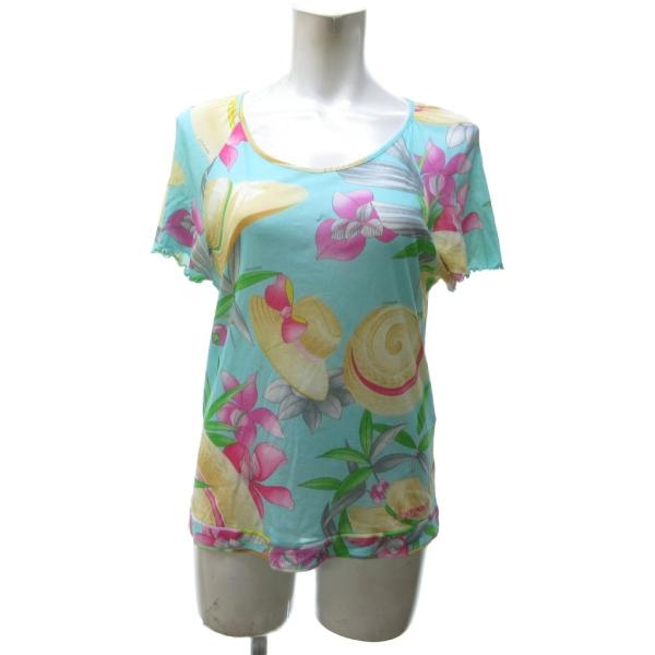 美品✨レオナールスポーツ　Tシャツ　花柄　フラワー　ボタニカル　総柄　ロゴ 美品✨レオナールスポーツ Tシャツ 花柄 フラワー ボタニカル 総