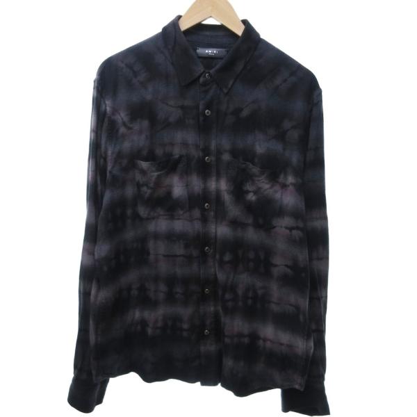 アミリ AMIRI 希少 タイダイ フランネルシャツ 長袖 オンブレチェック