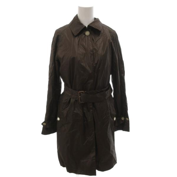 トラディショナルウェザーウェア Traditional Weatherwear ステンカラーコート ひざ丈 34 ブラウン 茶 ライナー付き /FF IBO85