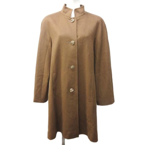 極美品 レリアン カシミヤ ツイード ステンカラーコート ミディ丈 ブラウン 9 レリアン Leilian カシミヤ スタンドカラーコート ジャケット ロング