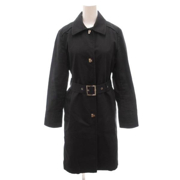 トミーヒルフィガー TOMMY HILFIGER ステンカラ―コート ボンディング加工 ロゴ金具 S 紺 ネイビー /TQ レディース