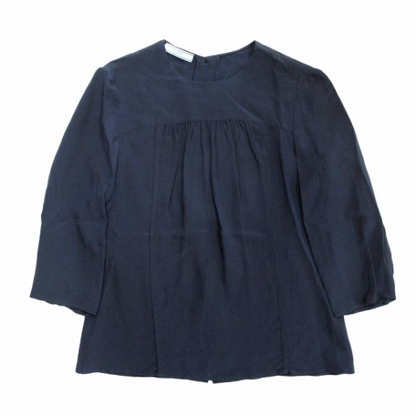 海外並行輸入正規品 美品 PRADA シルク100％ 花柄 バックボタン 七分袖
