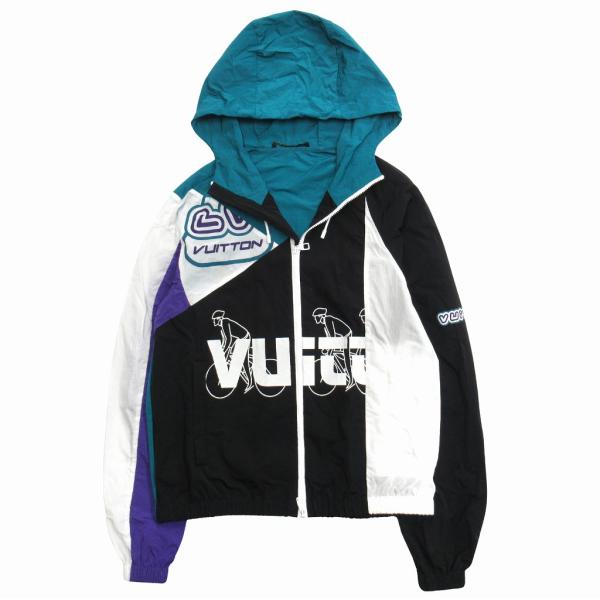 ルイヴィトン サイズ:46 22AW RM222 P0G HNB71W パッチワークデザインロゴプリントナイロンブルゾン 中古 OM10 LOUIS VUITTON（ルイ・ヴィトン） 美品 22aw パッチワーク ロゴ