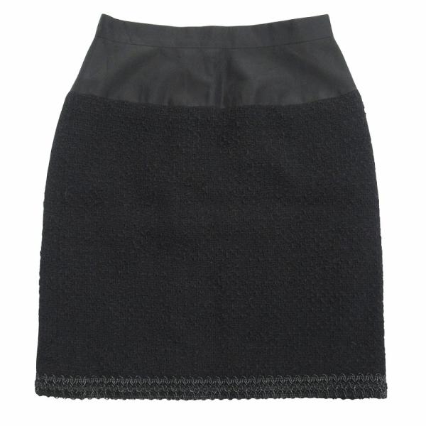 CHANEL 美品 94P シャネル ツイード ミニ スカート ココマーク 総柄 