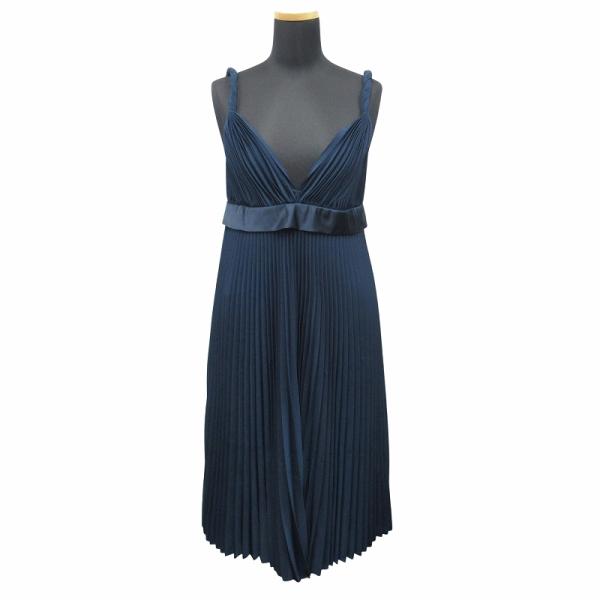 【中古】未使用品 21ss バーバリー ロンドン シルク プリーツ キャミ ワンピース ドレス リカルド期 38■８ 未使用品 21ss バーバリー ロンドン シルク プリーツ キャミ