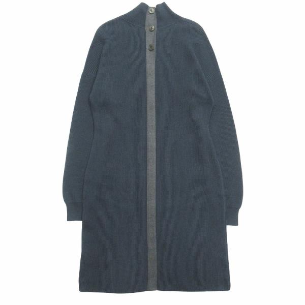 エルメス セリエボタン 金ボタン ロング ニット ワンピース M HERMES