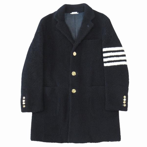 トムブラウン。ブラックチェスターコート Thom Browne（トム・ブラウン）メンズ チェスターコート