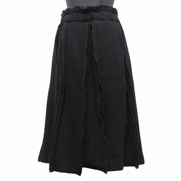 【中古】美品 14AW コムデギャルソン COMME des GARCONS モンスター期 断ち切り ニット イージー フレア スカート vectorpremium_026-202502130389