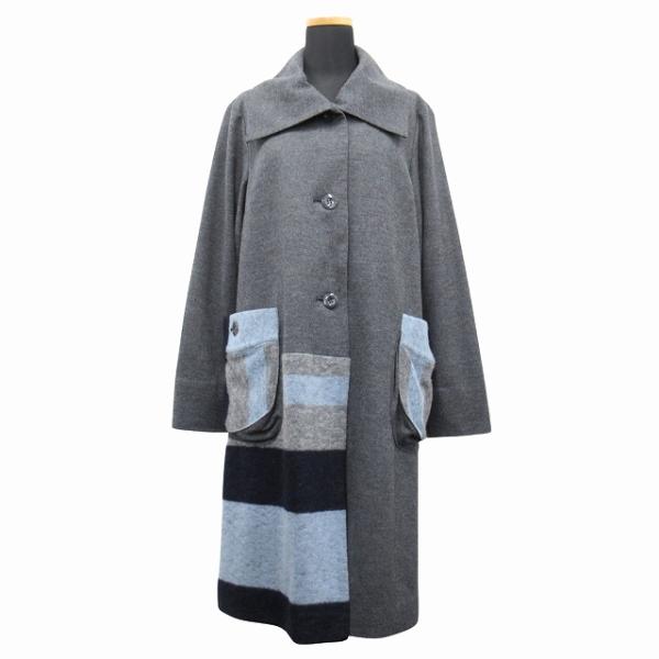 【中古】美品 ジェニーギャルソン Jenny garcon ウール コート ジャケット ブルゾン 58516 サイズF グレー 美品 ジェニーギャルソン Jenny garcon ウール コート ジャケット