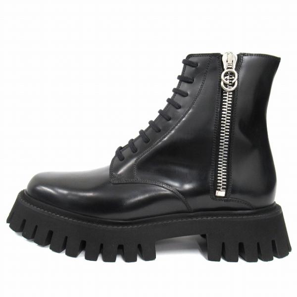 GUCCI 未使用品 グッチ レザー ブーツ シューズ 革靴 インター 