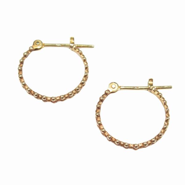 agete 美品 アガット K10YG バブル フープ ピアス アクセサリー