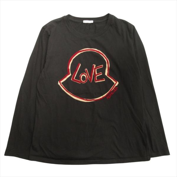 MONCLER LOVEプリント 長袖Tシャツ ブラック MONCLER（モンクレール） 美品 