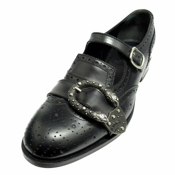 美品✨GUCCI グッチ バイカラー パンプス ウィングチップ レザー 白 黒 GUCCI（グッチ） 18aw クイアーコア ブローグ モンクストラップ レザー