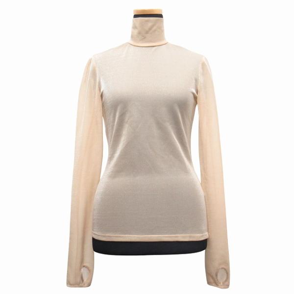 マメLamé Jersey High Neck Sheer Top Lame Jersey High Neck Sheer Top
