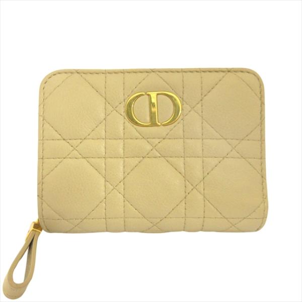 ディオール　折り財布　スカーレットウォレット　ベージュ　カナージュ　カロ Christian Dior クリスチャンディオール カロ スカーレット