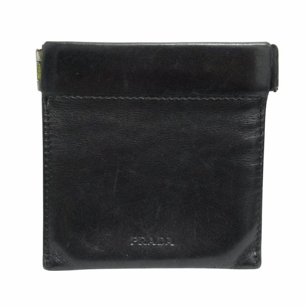 PRADA プラダ 小銭入れ 黒 正規百貨店購入 美品 PRADA プラダ コインケース 小銭入れ サフィアーノ ネロ