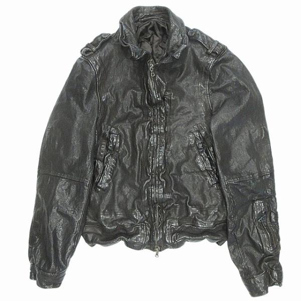 【中古】ニールバレット Neil Barrett バッファロー レザー ジャケット ブルゾン ライダース 水牛 サイズXXS ニールバレット Neil Barrett バッファロー レザー ジャケット