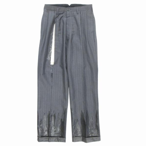 【中古】極美品 21SS メゾンマルジェラ Maison Margiela ペイントコーティング カッティング スラックス パンツ 48 極美品 21SS メゾンマルジェラ Maison Margiela ペイントコーティング