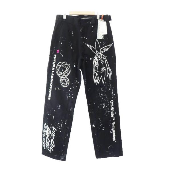 【中古】オフホワイト OFF WHITE ×Futura Laboratories フューチュラ 20SS エイリアン カーペンター パンツ ■240828 vectorpremium_034-902408130003