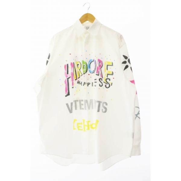 ヴェトモン ベトモン VETEMENTS 20SS Scribbled Shirt 総柄 ラメ ロゴ