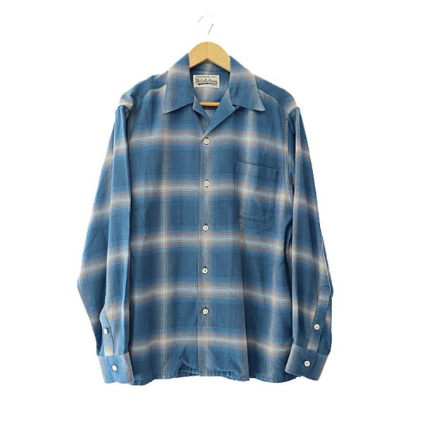 WACKO MARIA ワコマリア OMBRE CHECK OPENCOLLAR SHIRT L/S BLUE WACKO MARIA ワコマリア OMBRE CHECK OPENCOLLAR SHIRT L/S BLUE