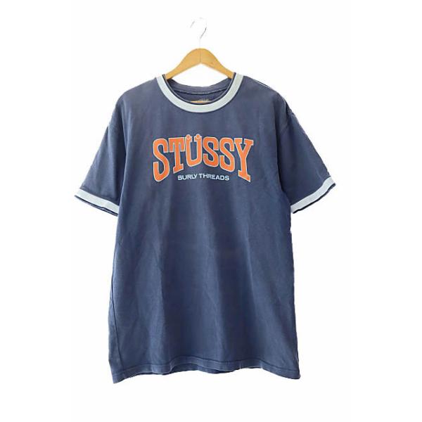 Stüssy ヴィンテージ インディゴ半袖スウェット XL ブルー Stüssy ヴィンテージ インディゴ半袖スウェット XL ブルー
