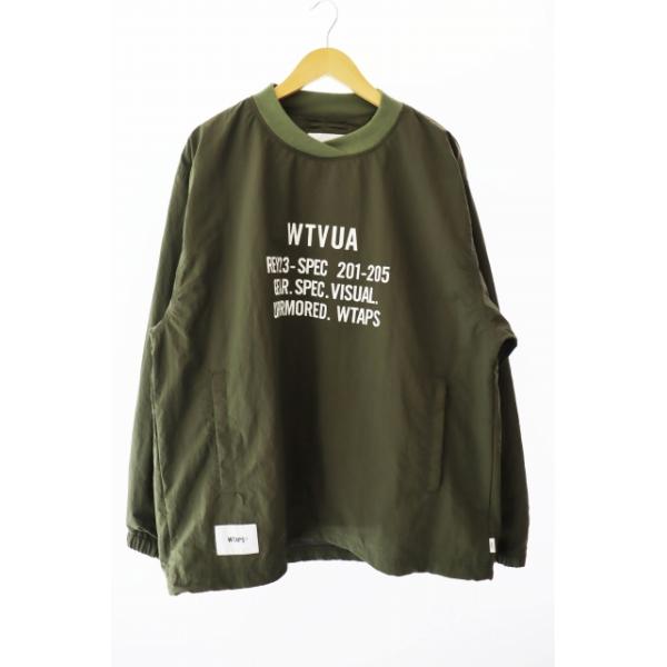 【中古】ダブルタップス WTAPS 22SS ロゴ プリント ナイロン スモック ジャケット 221BRDT-JKM04 3 カーキ ダブルタップス WTAPS 22SS SMOCK JACKET KHAKI ロゴ プリント
