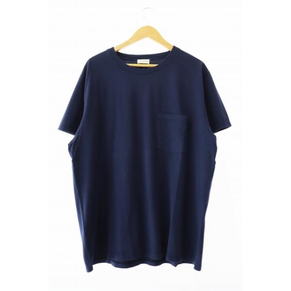 【中古】サンローラン パリ 16AW カサンドラ ロゴ 刺繍 ポケット 半袖Tシャツ XXL 紺 ネイビー ☆AA★ 250725 サンローラン パリ SAINT LAURENT PARIS 16AW カサンドラ ロゴ 刺繍