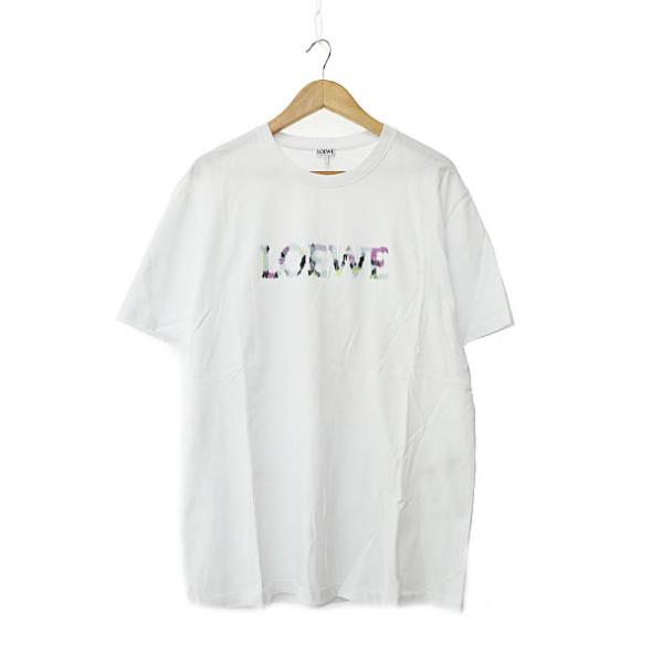 ミリレ【美品】LOEWE ロエベ Tシャツ コットンロゴ刺繍 ホワイト 美品 LOEWE ロエベ ロゴ刺繍 Tシャツ 22SS ホワイト フラワー M