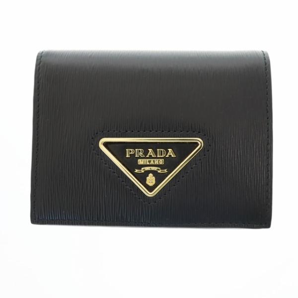 極美品/バイカラー プラダ 折り財布 ヴィッテロムーブ ロゴ レザー ブラック 極美品 希少 プラダ ヴィッテロムーブ 二つ折り財布 黒×赤 バイ