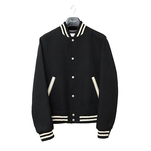 SAINT LAURENT テディジャケット ブルゾン スタジャン 48 L サンローラン パリ SAINT LAURENT PARIS 22SS バック ロゴ テディ