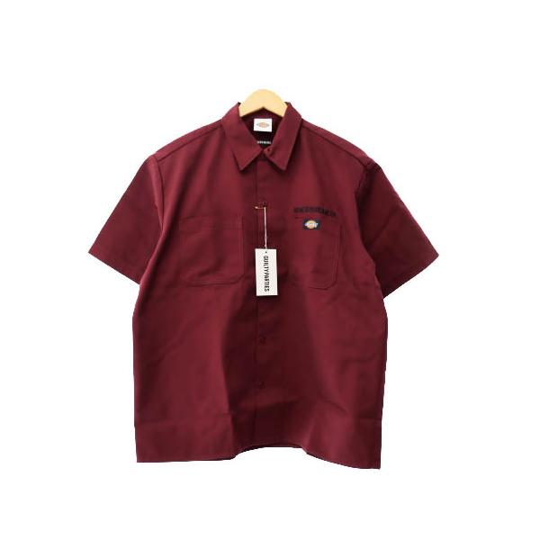 ワコマリア バーガンディ 半袖シャツ Lサイズ WACKO MARIA（ワコマリア） ×DICKIES ディッキーズ 25SS WORK SHIRT