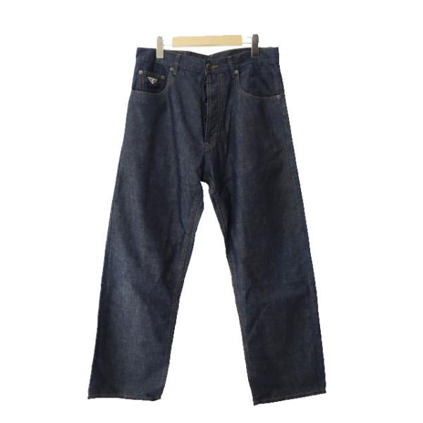 【中古】プラダ PRADA 24SS トライアングル 三角ロゴ プレート 5ポケット デニム パンツ ジーンズ GEP374 31 251120 PRADA（プラダ） PRADA 24SS トライアングル 三角ロゴ プレート 5