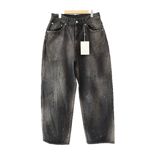 【中古】ANCELLM アンセルム 25AW AGING01 BLACK ダメージ加工 ワイド デニム パンツ ジーンズ ANC-PT97 2 黒■251102 ANCELLM アンセルム 25AW AGING01 BLACK ダメージ加工 ワイド デニム