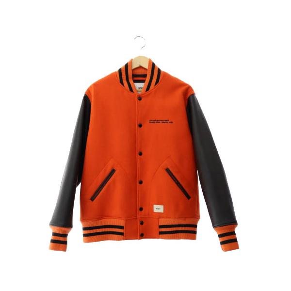 【中古】ダブルタップス WTAPS 18AW CLUB JACKET 袖レザー 中綿 クラブ ジャケット スタジャン 182BRDT-JKM04 251110 ダブルタップス WTAPS 18AW CLUB JACKET ロゴ 袖レザー 中綿 クラブ